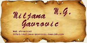 Miljana Gavrović vizit kartica